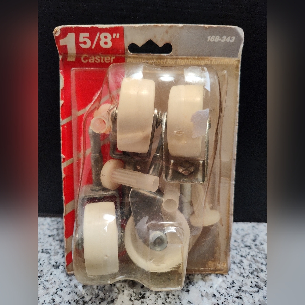 White Plastic 1 5/8" Replacement Casters - Set